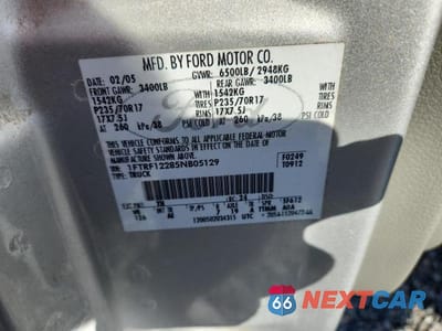 Zdjęcie 12 z 12 samochodu: 2005 FORD F150 VIN:1FTRF12285NB05129 - miniatura