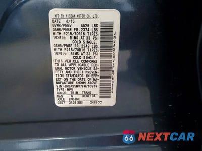 Zdjęcie 13 z 13 samochodu: 2015 NISSAN ROGUE SELECT S VIN:JN8AS5MV7FW760969 - miniatura