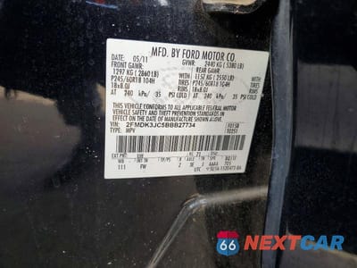 Zdjęcie 13 z 13 samochodu: 2011 FORD EDGE SEL VIN:2FMDK3JC5BBB27734 - miniatura