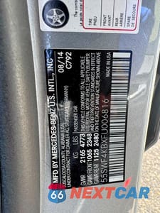 Zdjęcie 10 z 10 samochodu: 2015 MERCEDES-BENZ C 300 4MATIC VIN:55SWF4KBXFU006816 - miniatura