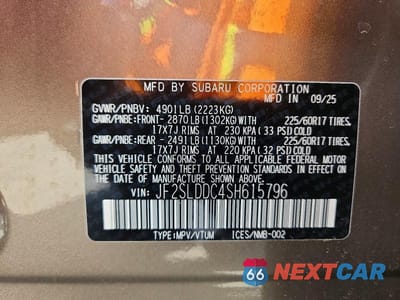 Zdjęcie 13 z 13 samochodu: 2025 SUBARU FORESTER PREMIUM VIN:JF2SLDDC4SH615796 - miniatura