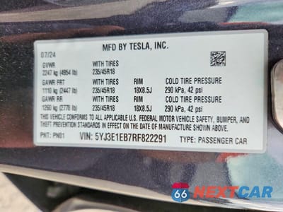 Zdjęcie 12 z 12 samochodu: 2024 TESLA MODEL 3 VIN:5YJ3E1EB7RF822291 - miniatura
