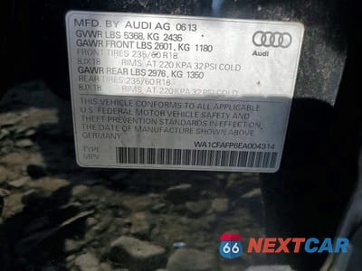 Zdjęcie 12 z 12 samochodu: 2014 AUDI Q5 PREMIUM VIN:WA1CFAFP6EA004314 - miniatura