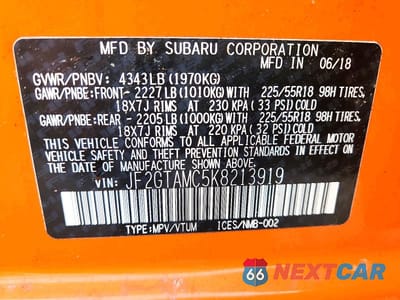 Zdjęcie 14 z 14 samochodu: 2019 SUBARU CROSSTREK LIMITED VIN:JF2GTAMC5K8213919 - miniatura