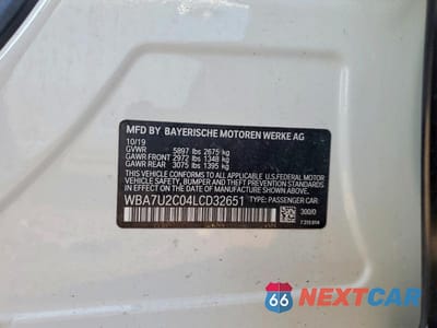 Zdjęcie 12 z 12 samochodu: 2020 BMW 750 XI VIN:WBA7U2C04LCD32651 - miniatura