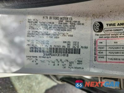 Zdjęcie 12 z 12 samochodu: 2012 FORD FUSION SEL VIN:3FAHP0JA1CR174918 - miniatura