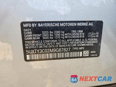 Zdjęcie 14 z 14 samochodu: 2021 BMW X3 SDRIVE30I VIN:5UXTY3C02M9G87827 - miniatura