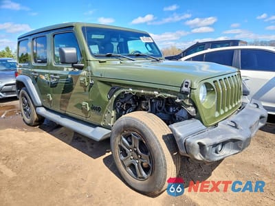 Czwarte zdjęcie samochodu z boku: 2021 JEEP WRANGLER UNLIMITED SPORT VIN:1C4HJXDG9MW533256 - miniatura