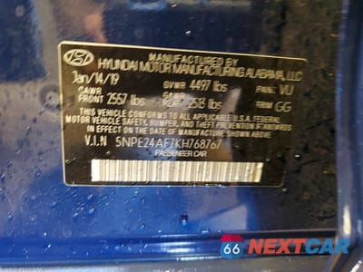 Zdjęcie 12 z 12 samochodu: 2019 HYUNDAI SONATA SE VIN:5NPE24AF7KH768767 - miniatura