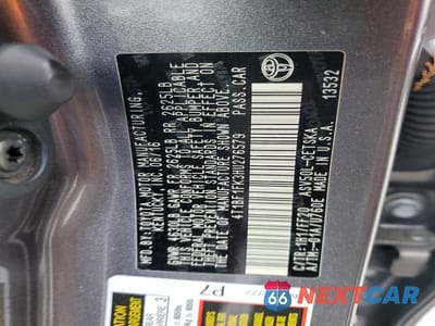 Zdjęcie 12 z 12 samochodu: 2017 TOYOTA CAMRY SE VIN:4T1BF1FK3HU276579 - miniatura