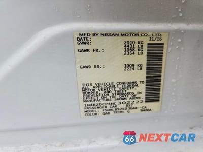Zdjęcie 12 z 12 samochodu: 2017 NISSAN LEAF S VIN:1N4BZ0CP4HC302222 - miniatura