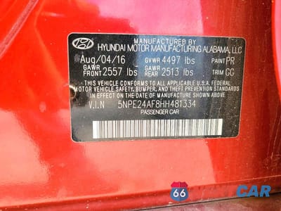 Zdjęcie 12 z 12 samochodu: 2017 HYUNDAI SONATA SE VIN:5NPE24AF8HH481334 - miniatura