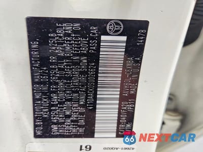 Zdjęcie 12 z 12 samochodu: 2025 TOYOTA CAMRY LE VIN:4T1DAACK0SU026624 - miniatura
