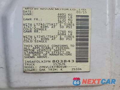 Zdjęcie 13 z 13 samochodu: 2015 NISSAN NV 3500 HD S VIN:1N6AF0LX3FN803843 - miniatura