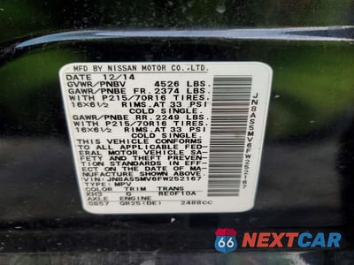 Zdjęcie 14 z 14 samochodu: 2015 NISSAN ROGUE VIN:JN8AS5MV6FW252167 - miniatura