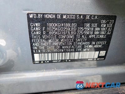 Zdjęcie 12 z 12 samochodu: 2024 HONDA HR-V SPORT VIN:3CZRZ1H50RM716646 - miniatura