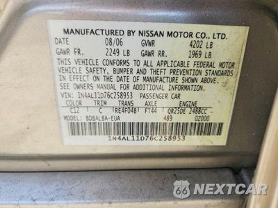 Zdjęcie 12 z 12 samochodu: 2006 NISSAN ALTIMA 2.5 VIN:1N4AL11D76C258953 - miniatura