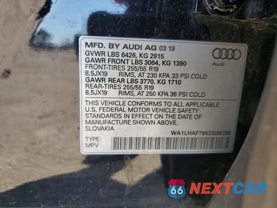 Zdjęcie 13 z 13 samochodu: 2019 AUDI Q7 PREMIUM PLUS VIN:WA1LHAF79KD039286 - miniatura