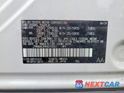 Zdjęcie 13 z 13 samochodu: 2024 TOYOTA BZ4X LIMITED VIN:JTMABACA9RA070063 - miniatura