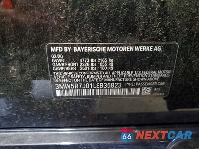 Zdjęcie 12 z 12 samochodu: 2020 BMW 330XI VIN:3MW5R7J01L8B35823 - miniatura
