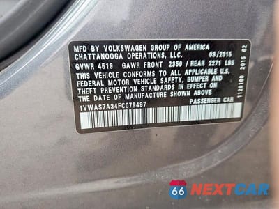 Zdjęcie 12 z 12 samochodu: 2015 VOLKSWAGEN PASSAT S VIN:1VWAS7A34FC079497 - miniatura