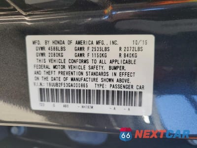 Zdjęcie 12 z 12 samochodu: 2016 ACURA TLX TECH VIN:19UUB2F53GA000865 - miniatura