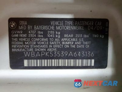 Zdjęcie 12 z 12 samochodu: 2009 BMW 328 XI SULEV VIN:WBAPK53539A643136 - miniatura