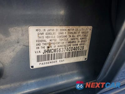 Zdjęcie 12 z 12 samochodu: 2004 HONDA ACCORD LX VIN:JHMCM56374C040529 - miniatura