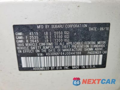 Zdjęcie 12 z 12 samochodu: 2018 SUBARU LEGACY 2.5I PREMIUM VIN:4S3BNAF64J3044188 - miniatura