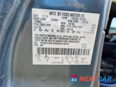 Zdjęcie 13 z 13 samochodu: 2011 FORD ESCAPE LIMITED VIN:1FMCU0EG0BKB14879 - miniatura