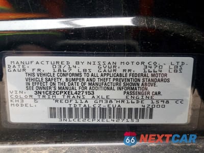 Zdjęcie 12 z 12 samochodu: 2014 NISSAN VERSA NOTE S PLUS VIN:3N1CE2CPXEL427153 - miniatura