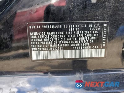 Zdjęcie 13 z 13 samochodu: 2020 VOLKSWAGEN JETTA S VIN:3VWCB7BU0LM032722 - miniatura