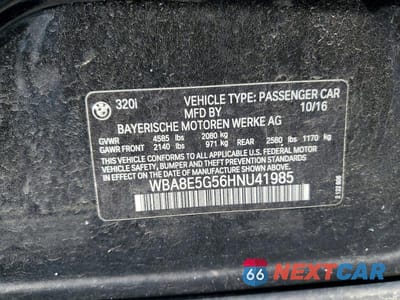 Zdjęcie 12 z 12 samochodu: 2017 BMW 320 XI VIN:WBA8E5G56HNU41985 - miniatura