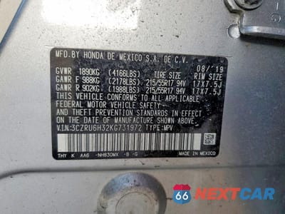 Zdjęcie 13 z 13 samochodu: 2019 HONDA HR-V LX VIN:3CZRU6H32KG731972 - miniatura