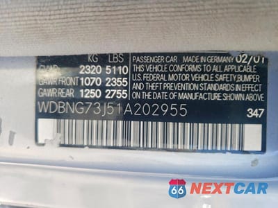 Zdjęcie 12 z 12 samochodu: 2001 MERCEDES-BENZ S 55 AMG VIN:WDBNG73J51A202955 - miniatura