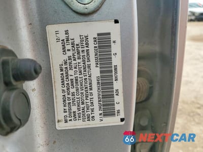 Zdjęcie 12 z 12 samochodu: 2012 HONDA CIVIC EXL VIN:2HGFB2F91CH538455 - miniatura