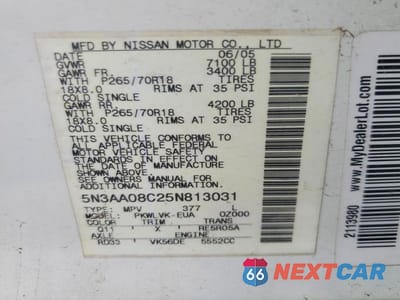 Zdjęcie 13 z 13 samochodu: 2005 INFINITI QX56 BASE VIN:5N3AA08C25N813031 - miniatura