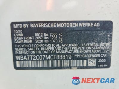Zdjęcie 12 z 12 samochodu: 2021 BMW 740 I VIN:WBA7T2C07MCF88819 - miniatura