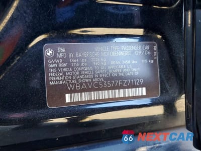 Zdjęcie 12 z 12 samochodu: 2007 BMW 328 VIN:WBAVC53577FZ71129 - miniatura