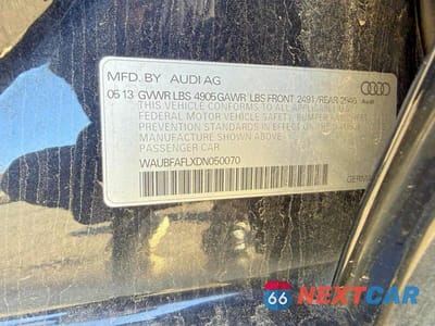 Zdjęcie 10 z 10 samochodu: 2013 AUDI A4 PREMIUM VIN:WAUBFAFLXDN050070 - miniatura