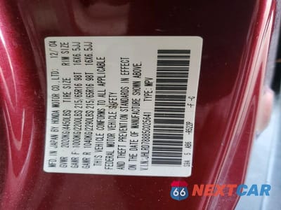 Zdjęcie 12 z 12 samochodu: 2005 HONDA CR-V EX VIN:JHLRD78885C025641 - miniatura
