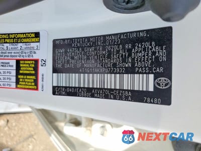 Zdjęcie 12 z 12 samochodu: 2023 TOYOTA CAMRY SE VIN:4T1G11AKXPU773932 - miniatura