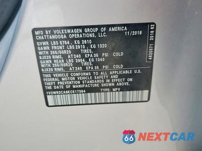Zdjęcie 13 z 13 samochodu: 2019 VOLKSWAGEN ATLAS SE VIN:1V2WR2CA8KC517384 - miniatura