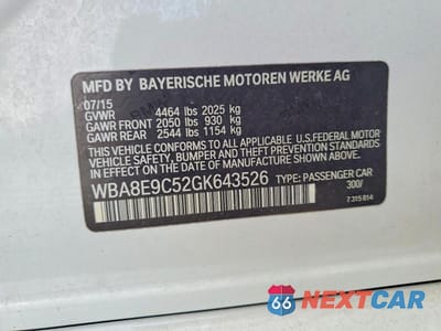 Zdjęcie 12 z 12 samochodu: 2016 BMW 328 I SULEV VIN:WBA8E9C52GK643526 - miniatura
