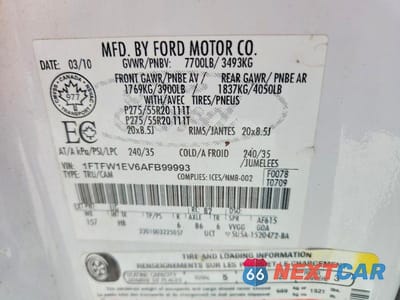 Zdjęcie 12 z 12 samochodu: 2010 FORD F150 SUPERCREW VIN:1FTFW1EV6AFB99993 - miniatura
