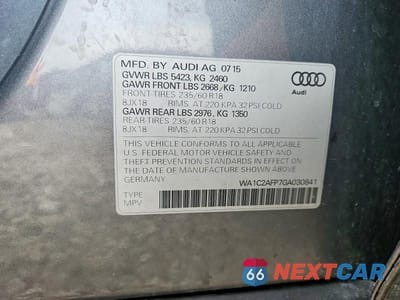 Zdjęcie 13 z 13 samochodu: 2016 AUDI Q5 VIN:WA1C2AFP7GA030841 - miniatura