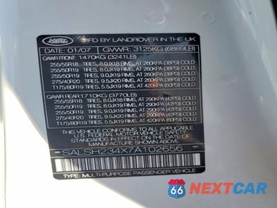 Zdjęcie 12 z 12 samochodu: 2007 LAND ROVER RANGE ROVER SPORT SUPERCHARGED VIN:SALSH234X7A102656 - miniatura