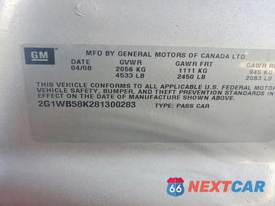 Zdjęcie 12 z 12 samochodu: 2008 CHEVROLET IMPALA LS VIN:2G1WB58K281300283 - miniatura