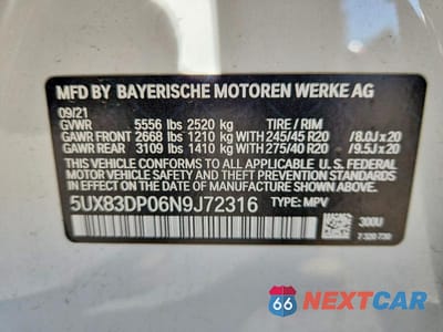 Zdjęcie 13 z 13 samochodu: 2022 BMW X3 M40I VIN:5UX83DP06N9J72316 - miniatura