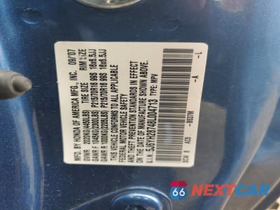 Zdjęcie 13 z 13 samochodu: 2008 HONDA ELEMENT EX VIN:5J6YH28748L004713 - miniatura